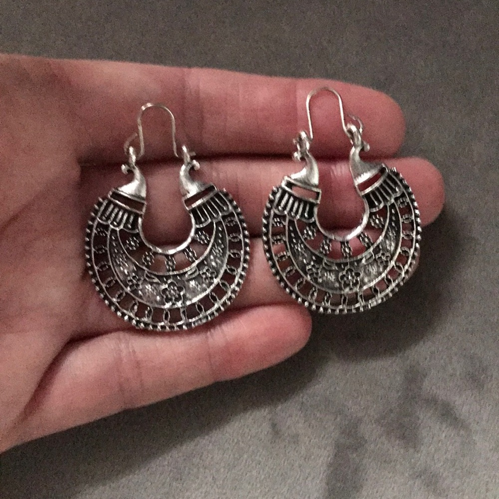 New! Bohemian Silver Drop Earrings - Picture 13 of 14